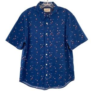 Jachs NY Lord & Taylor Collection Surfer Print Stretch Short Sleeve Shirt